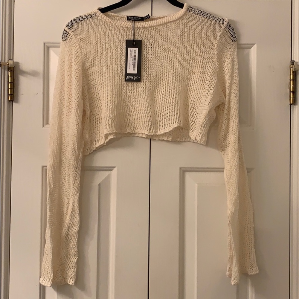 Nasty gal mesh sweater crop